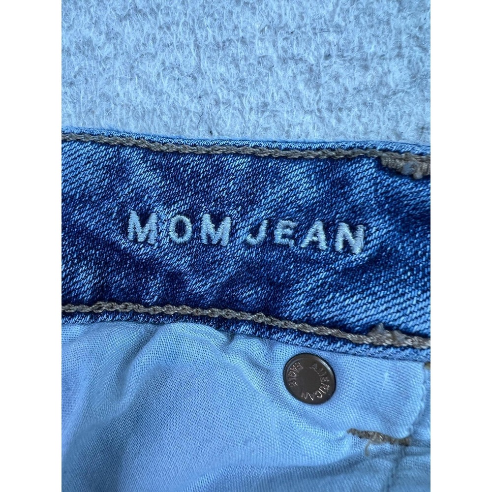 American Eagle Mom Jeans Womens 14 Blue Medium Wash High Rise Stretch Denim - Picture 7 of 14